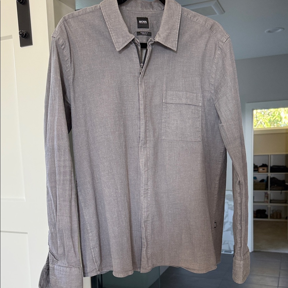 Boss Classic Gray Zip-up Jacket/Shirt